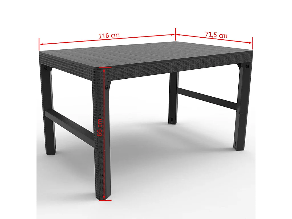 Table de jardin Lyon Graphite 232300