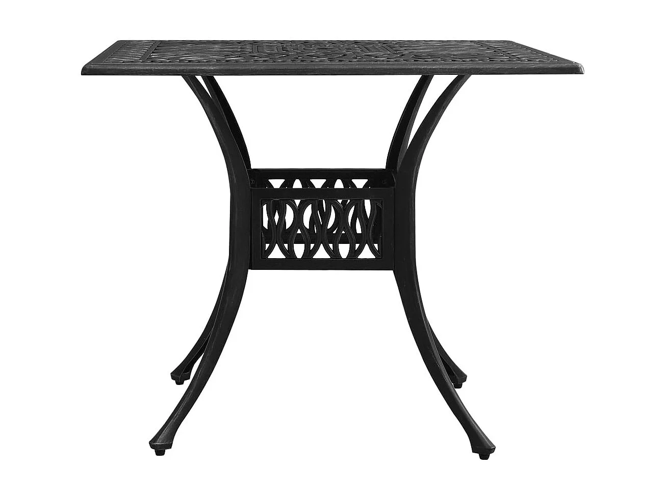Table de jardin Noir 90x90x73 cm Aluminium coulé