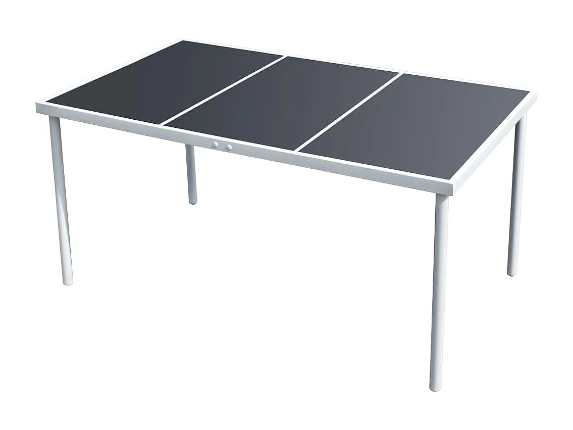 Tuintafel 150x90x74 cm staal zwart