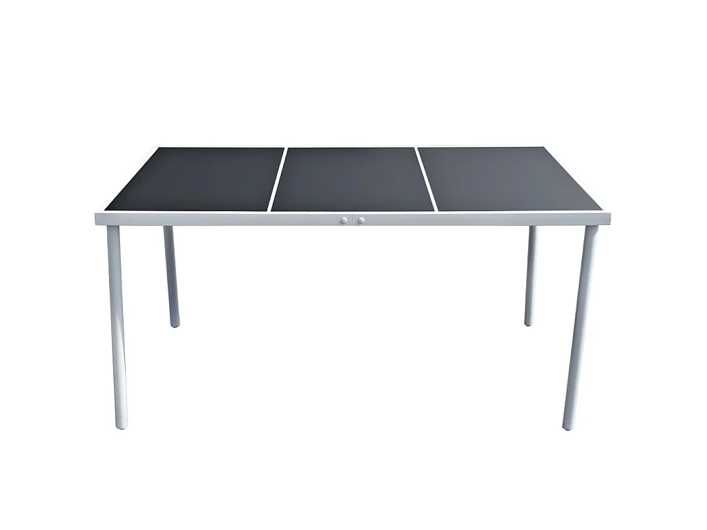 Gartentisch 150x90x74 cm Schwarz Stahl