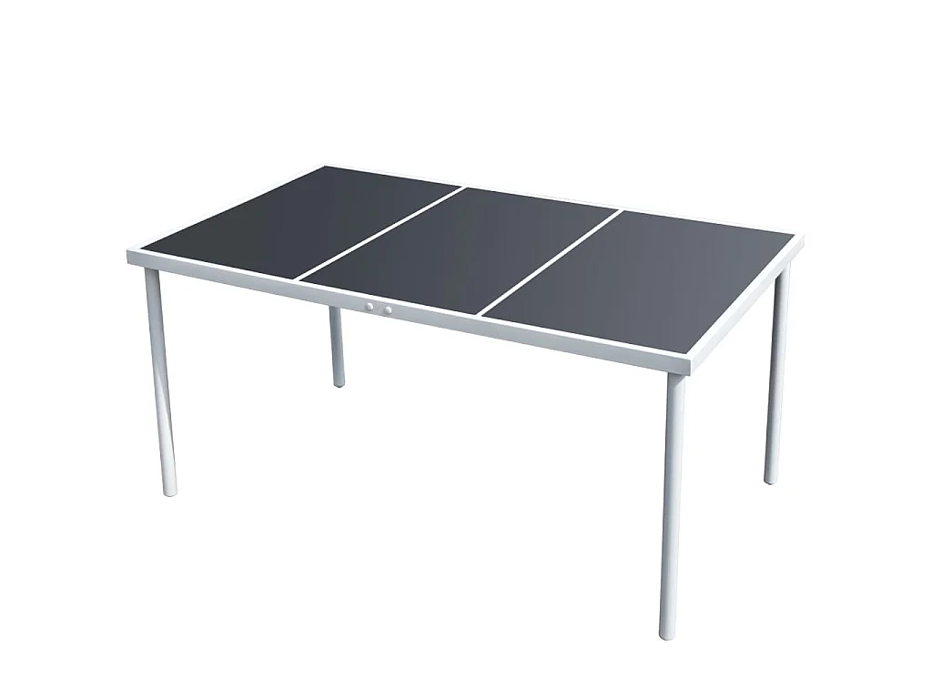 Table de jardin 150x90x74 cm Noir Acier
