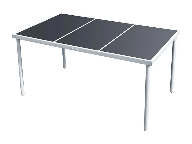Table de jardin 150x90x74 cm Noir Acier