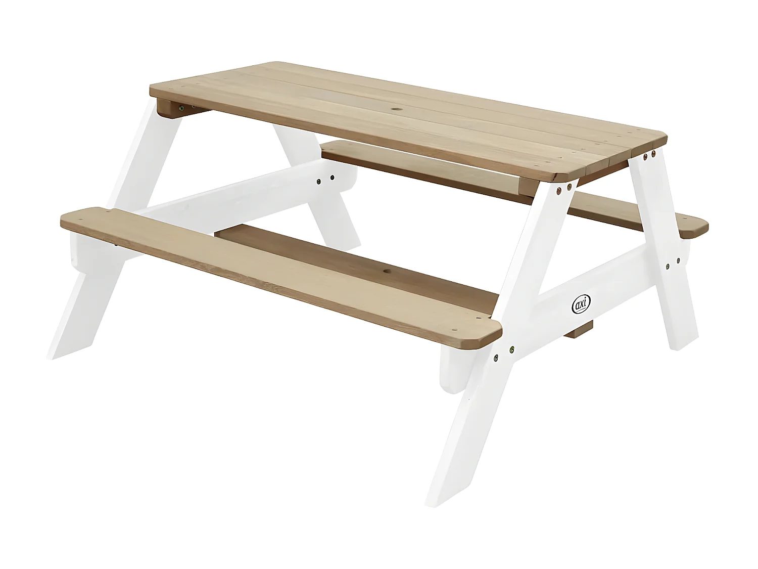 Table de pique-nique pour enfants Nick et parasol Marron et blanc