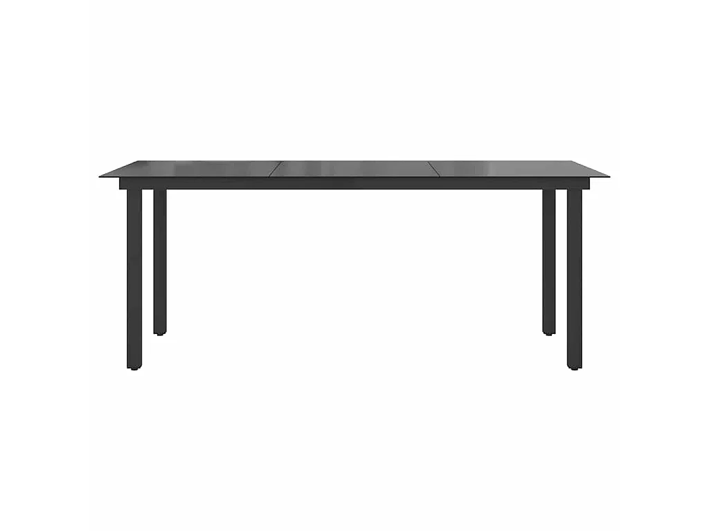 Gartentisch Schwarz 190x90x74 cm Aluminium und Glas