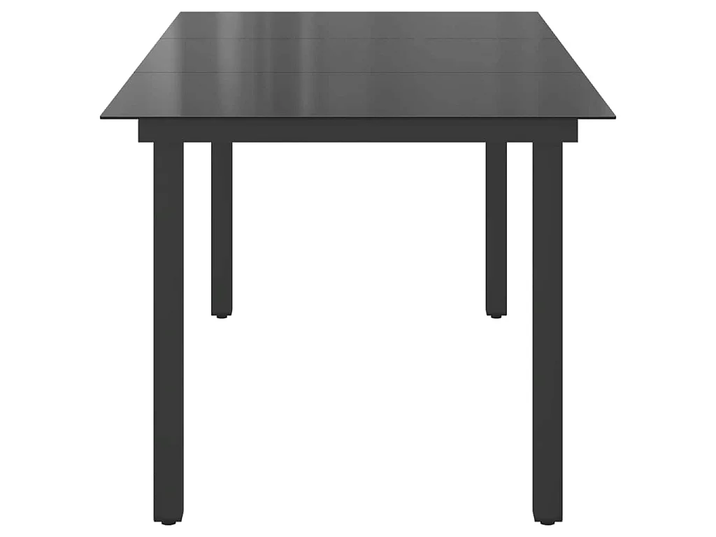 Gartentisch Schwarz 190x90x74 cm Aluminium und Glas