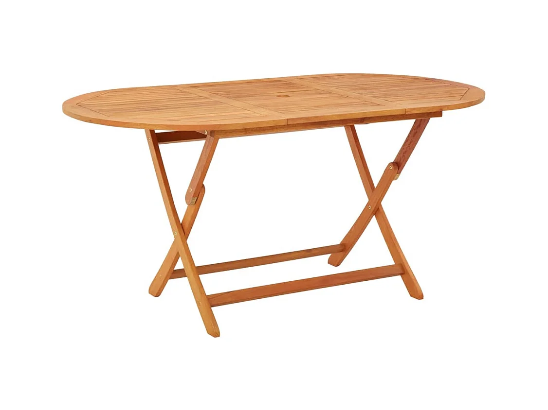 Table pliable de jardin 160x85x75 cm Bois d'eucalyptus massif