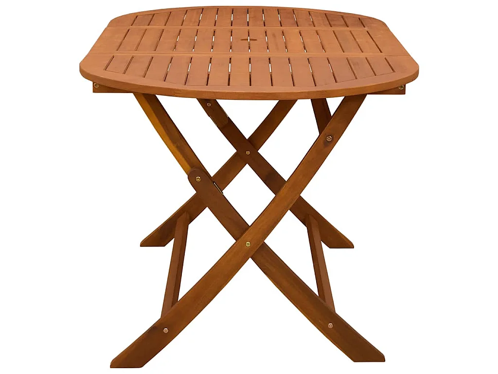 Mesa jardín plegable 160x85x75 cm madera maciza de eucalipto