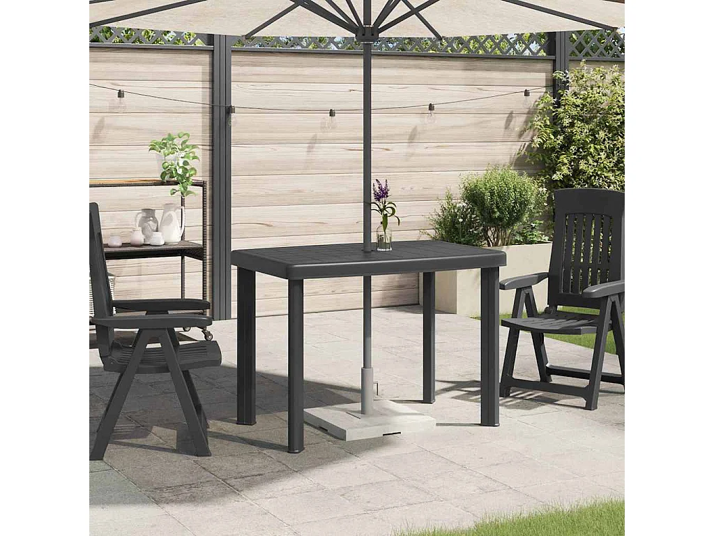 Tavolo da Giardino Antracite 101x68x72 cm in Plastica
