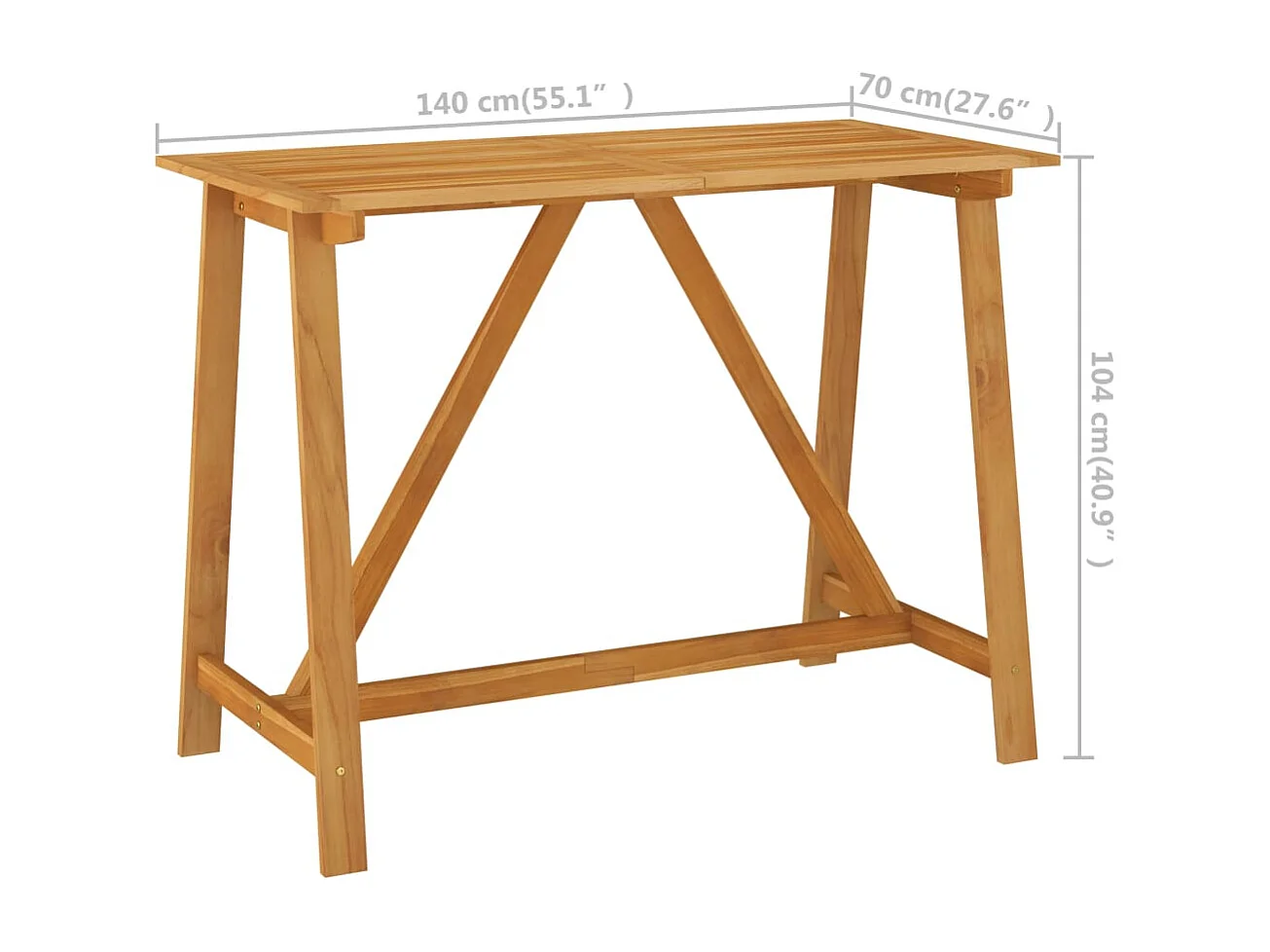 Garten-Stehtisch 140x70x104 cm Akazie Massivholz