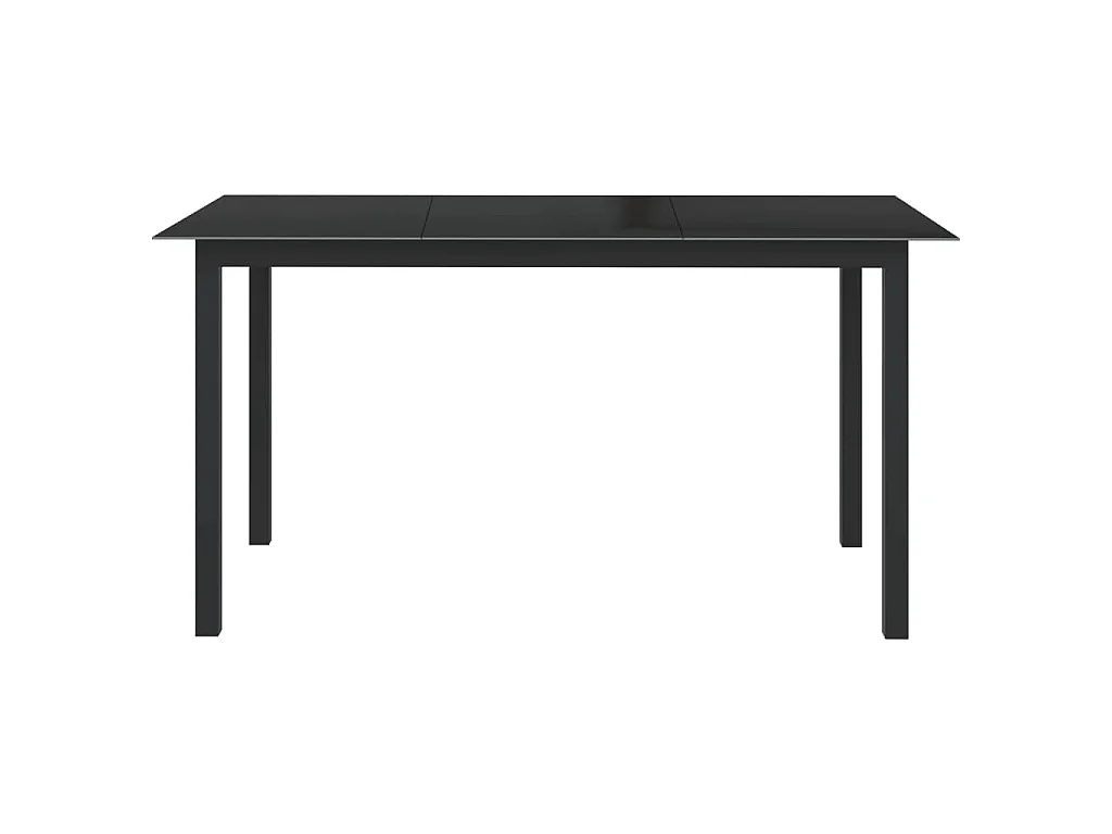 Table de jardin Noir 150x90x74 cm Aluminium et verre
