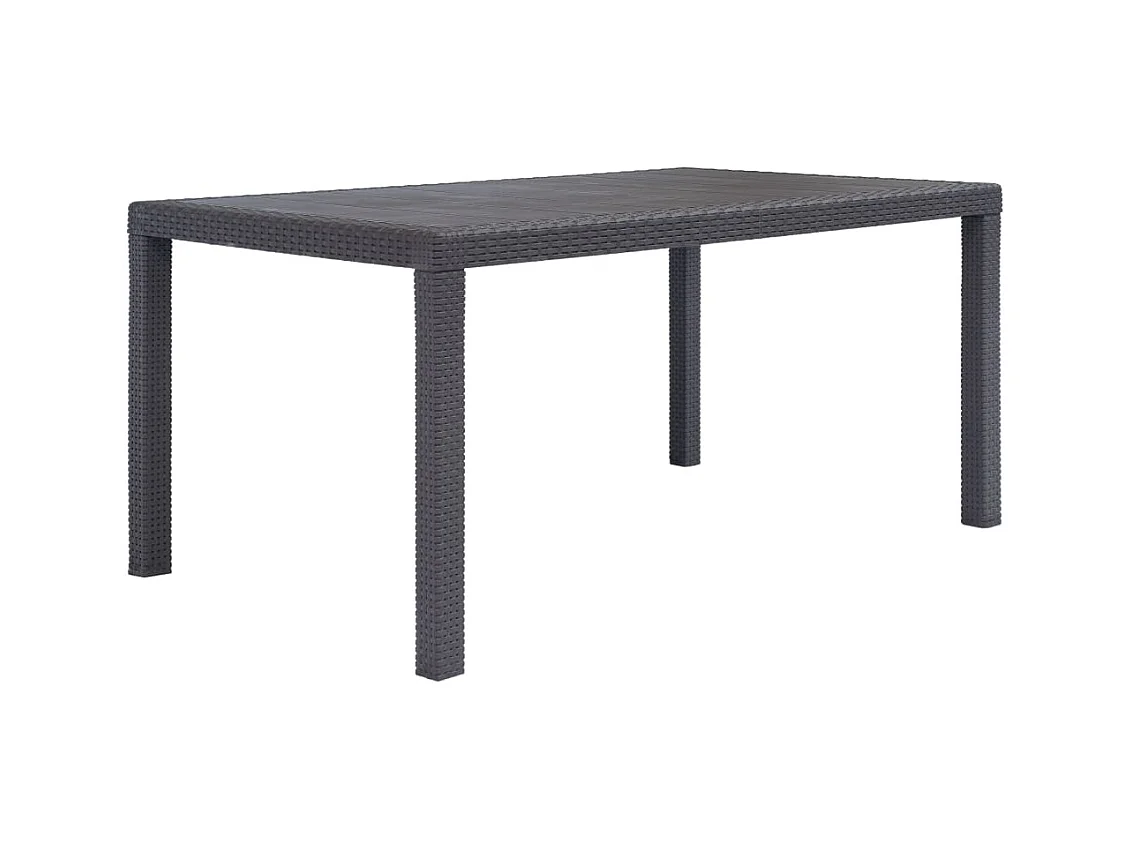 Tavolo da Giardino Marrone 150x90x72 cm Plastica Stile Rattan