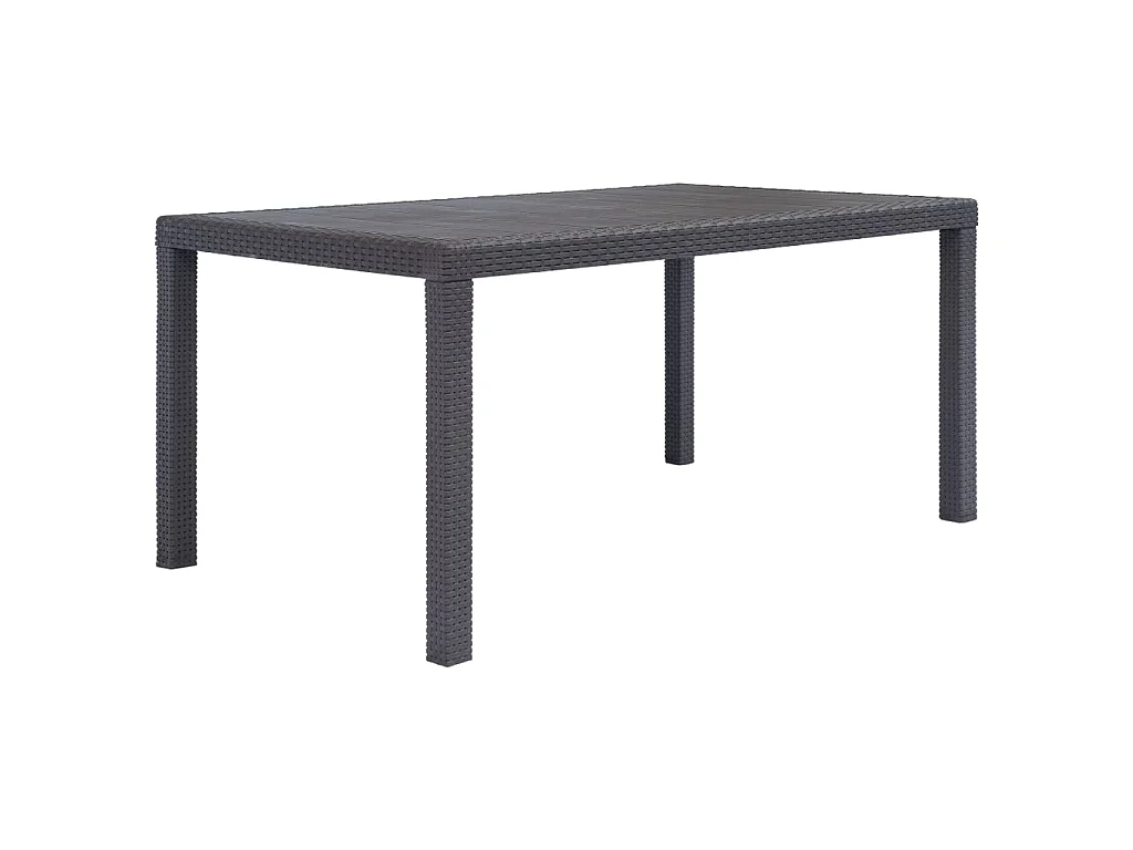 Table de jardin Marron 150x90x72 cm Plastique Aspect de rotin