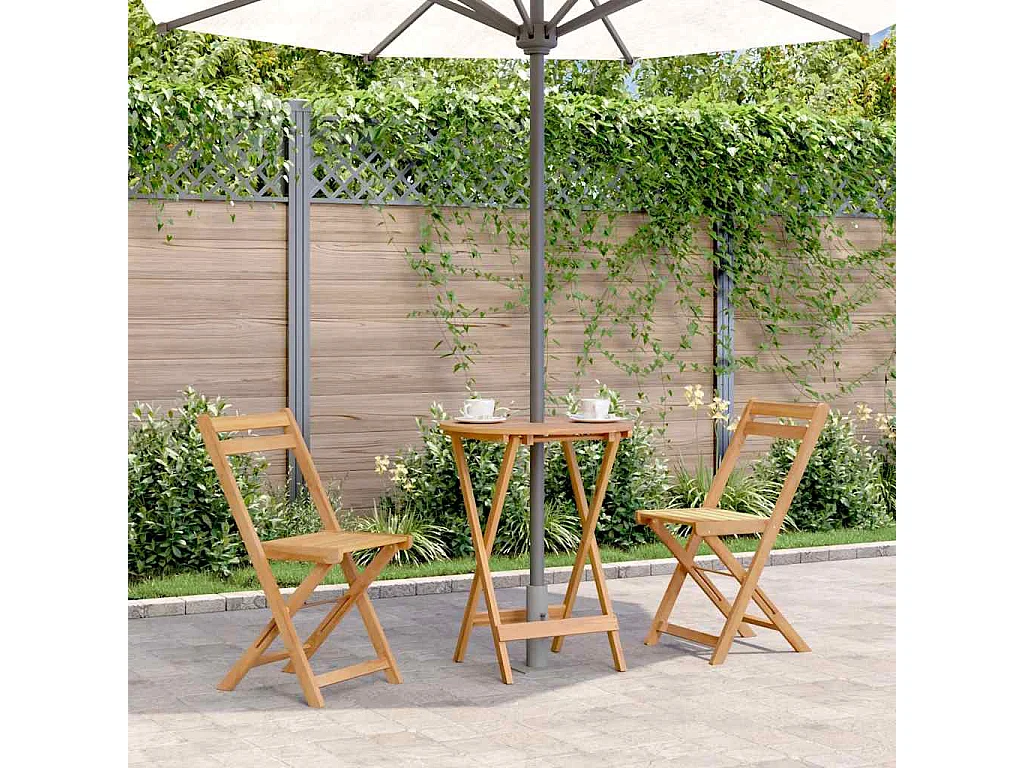 Table pliable de jardin 60x75 cm bois d'acacia massif