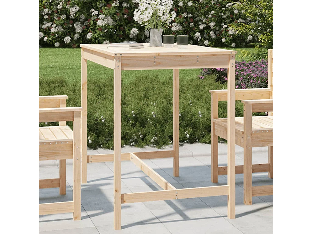 Table de jardin 121x82,5x110 cm bois massif de pin