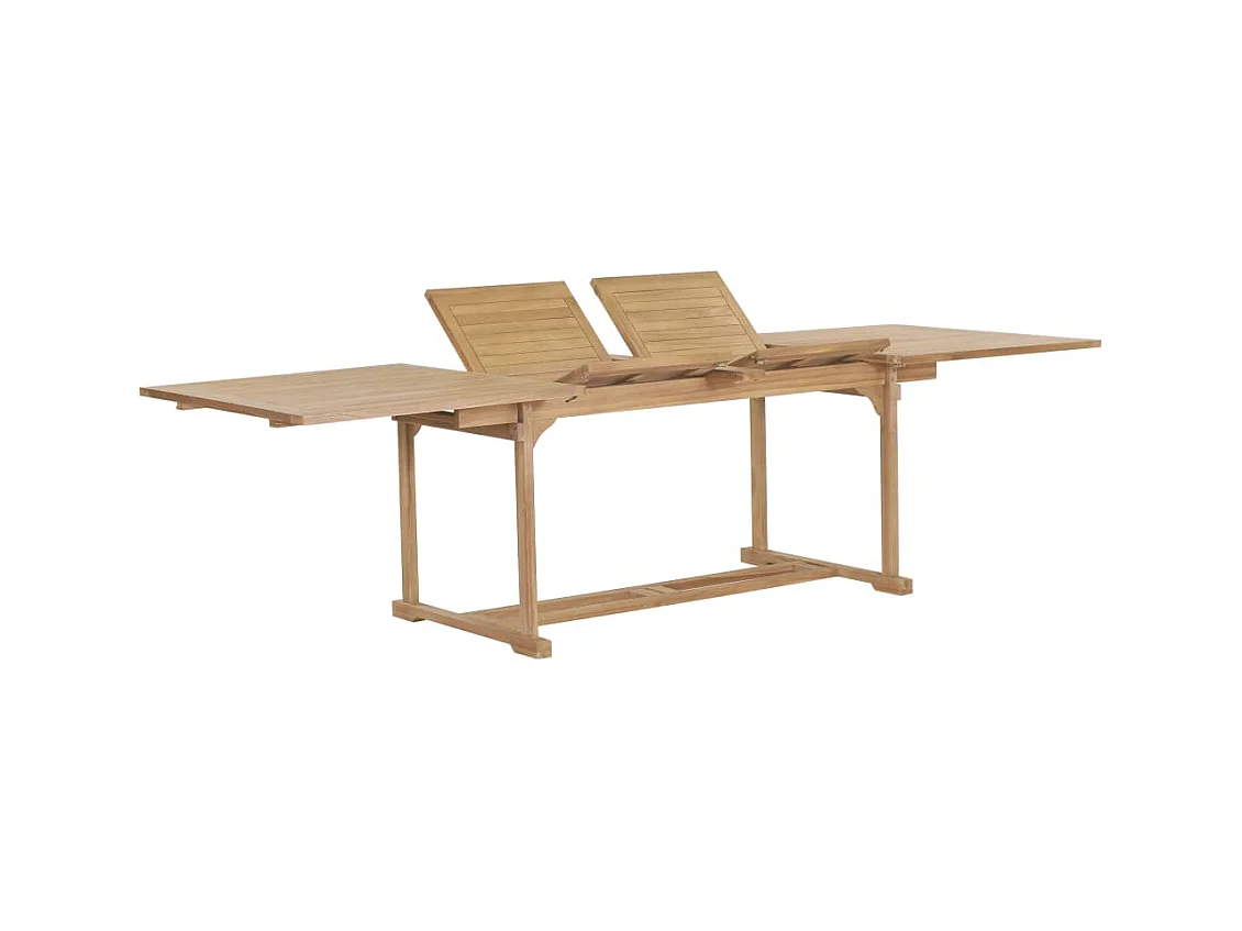 Table extensible de jardin 180-280x100x75 cm Teck solide