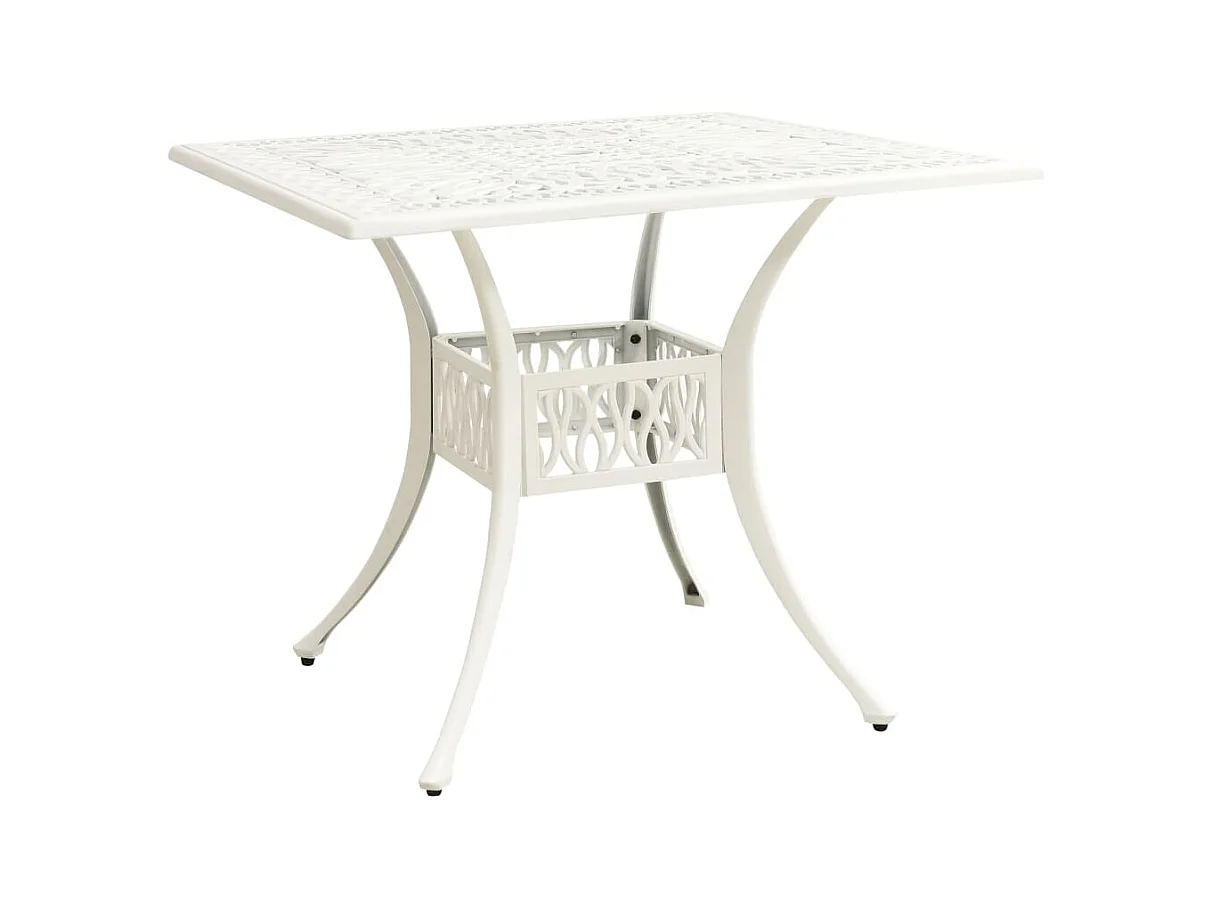 Table de jardin Blanc 90x90x73 cm Aluminium coulé