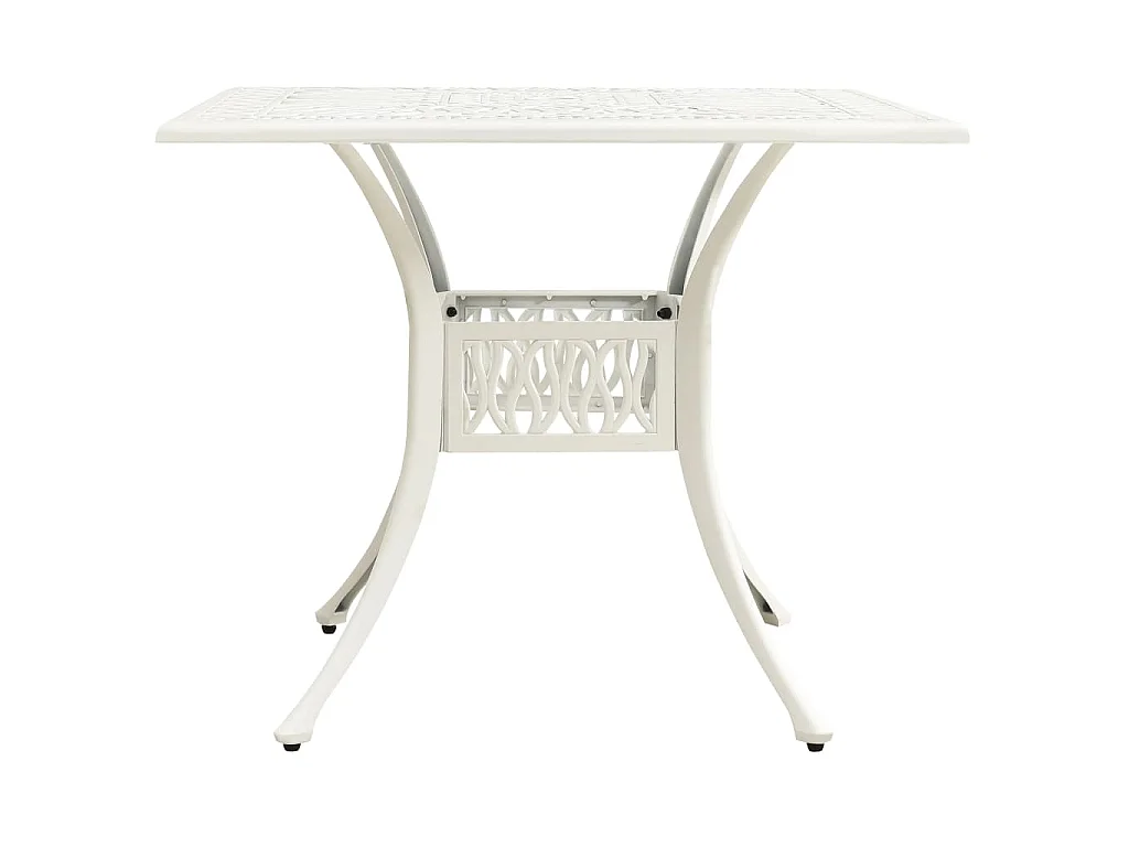 Table de jardin Blanc 90x90x73 cm Aluminium coulé