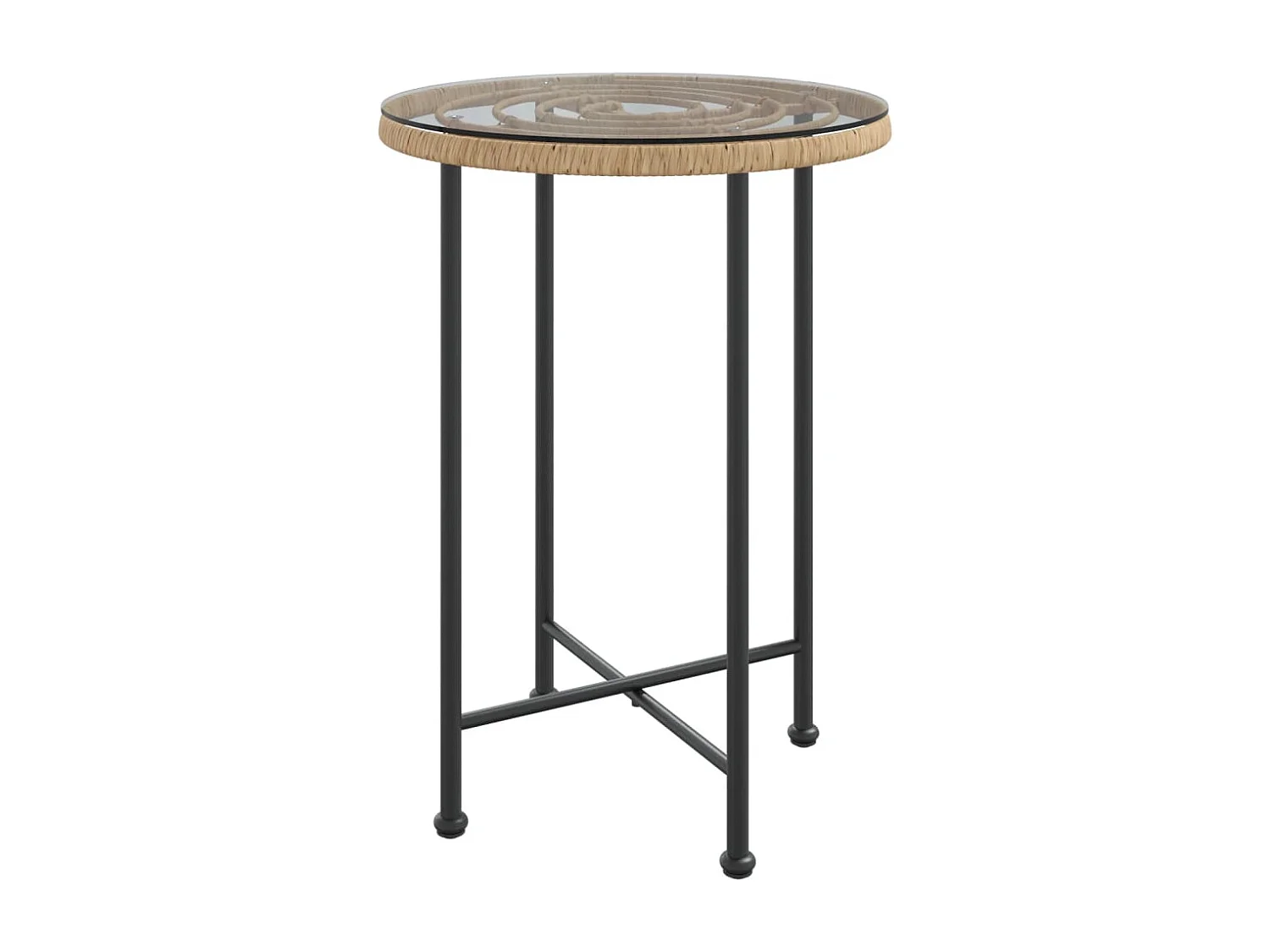Eettafel Ø55 cm gehard glas en staal