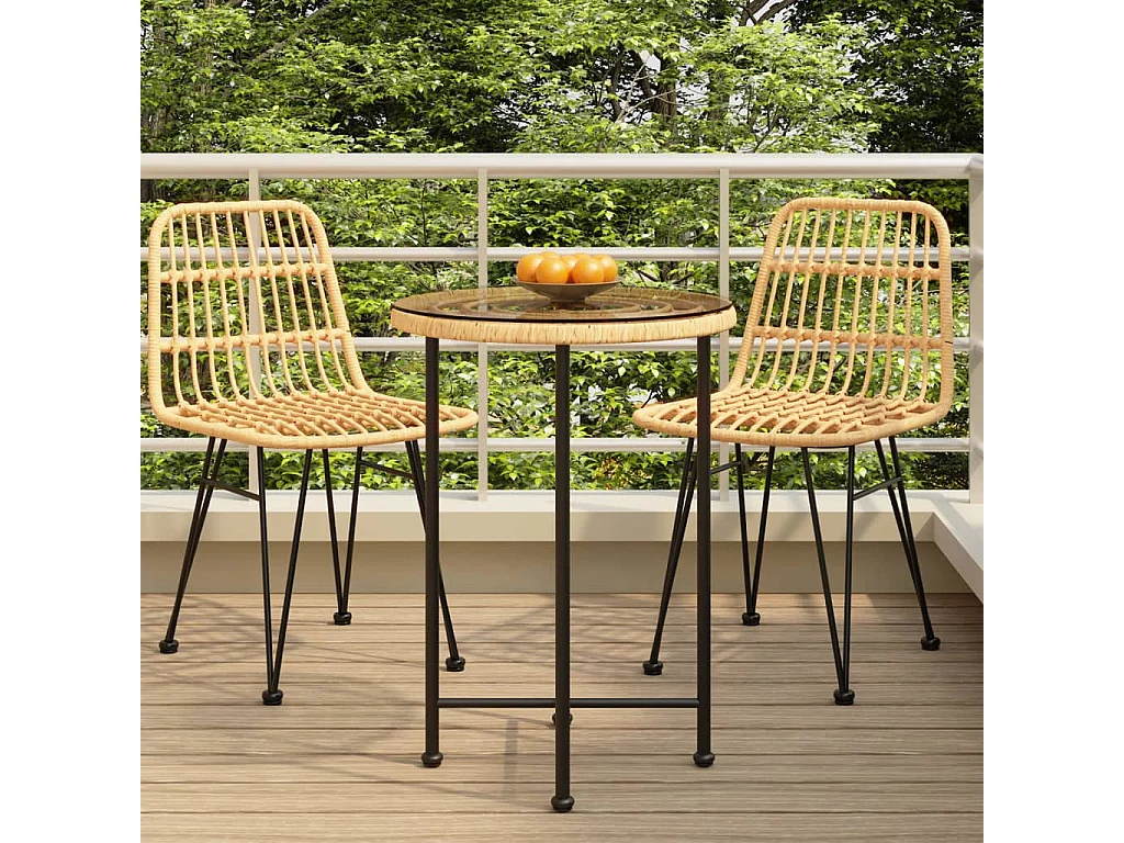 Eettafel Ø55 cm gehard glas en staal