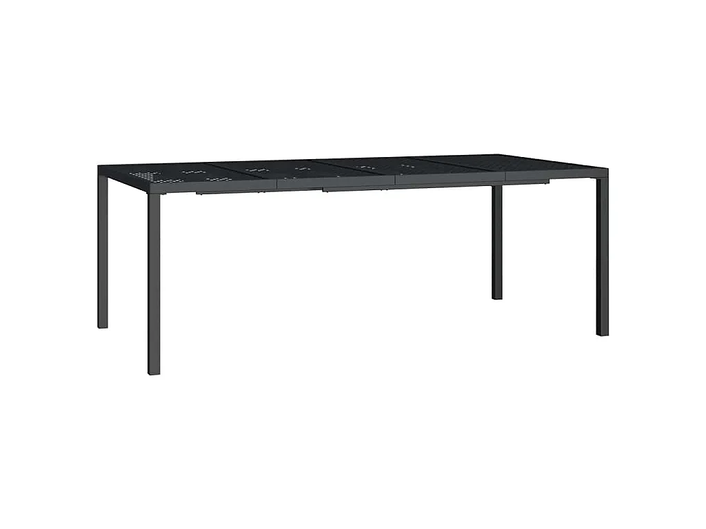 Mesa de jardín de acero gris antracita 200x100x72 cm
