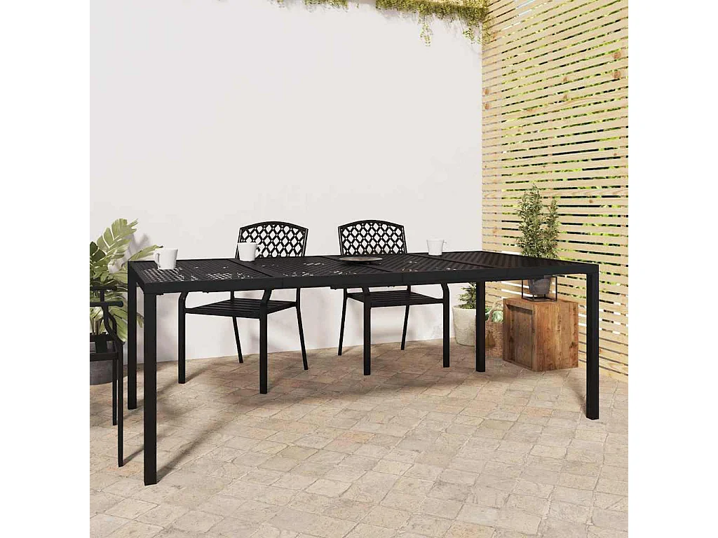 Mesa de jardín de acero gris antracita 200x100x72 cm
