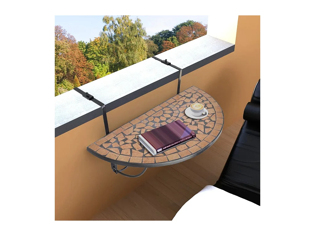 Table suspendue de balcon Terre cuite Mosaïque