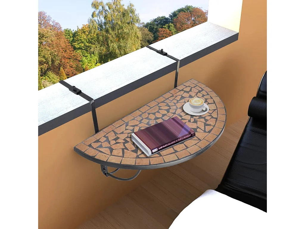 Table suspendue de balcon Terre cuite Mosaïque