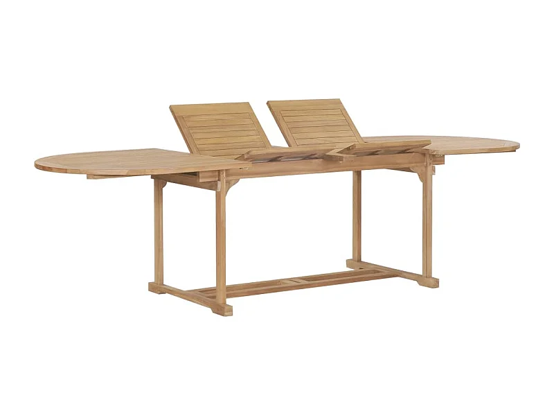 Ausziehbarer Gartentisch 180-280x100x75 cm Massivholz Teak
