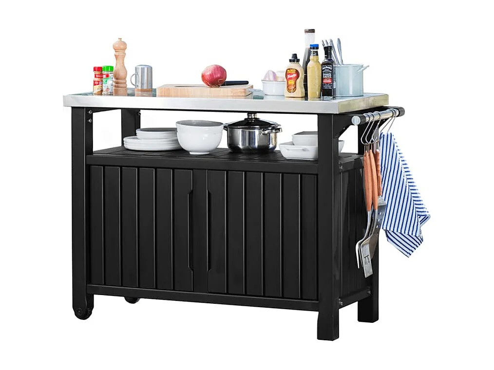 Tavolo Esterni Multifunzione per Barbecue Unity XL Aspetto Legno