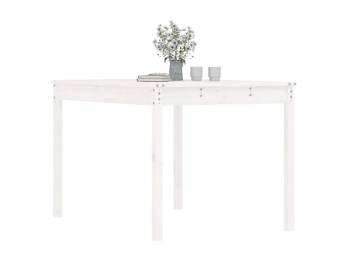 Tuintafel 121x82,5x76 cm massief grenenhout wit