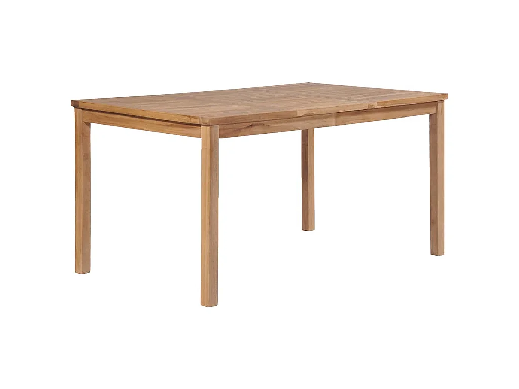Mesa de jardín de madera maciza de teca 150x90x77 cm