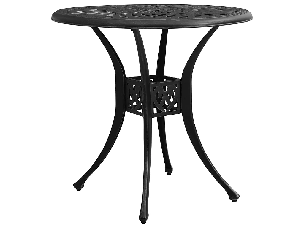 Tavolo da Giardino Nero 78x78x72 cm in Alluminio Pressofuso