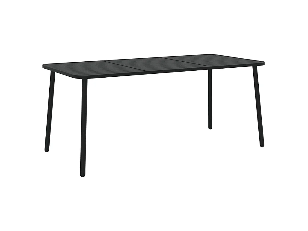 Mesa de jardín acero gris antracita 165x80x71 cm