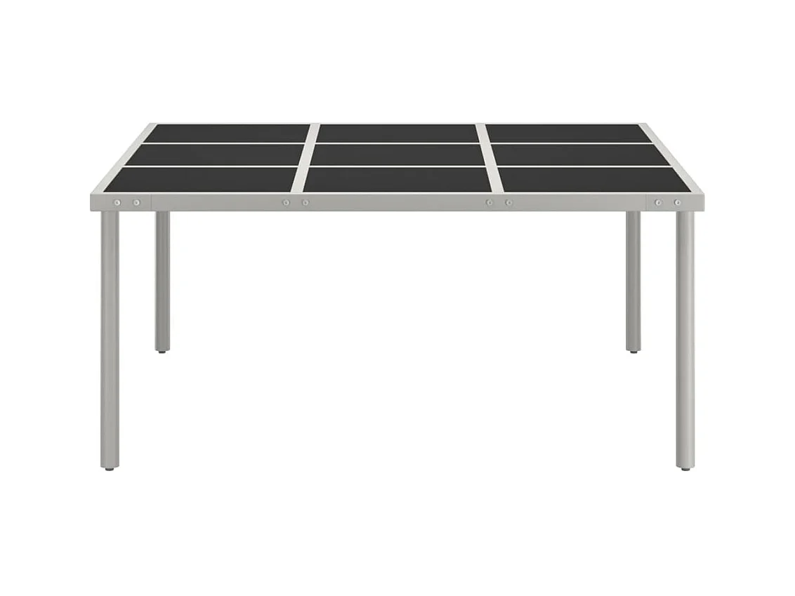 Garten-Esstisch 170x170x74,5 cm Glas und Stahl