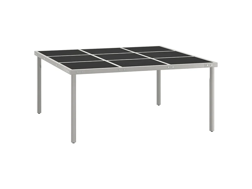 Tuintafel 170x170x74,5 cm glas en staal