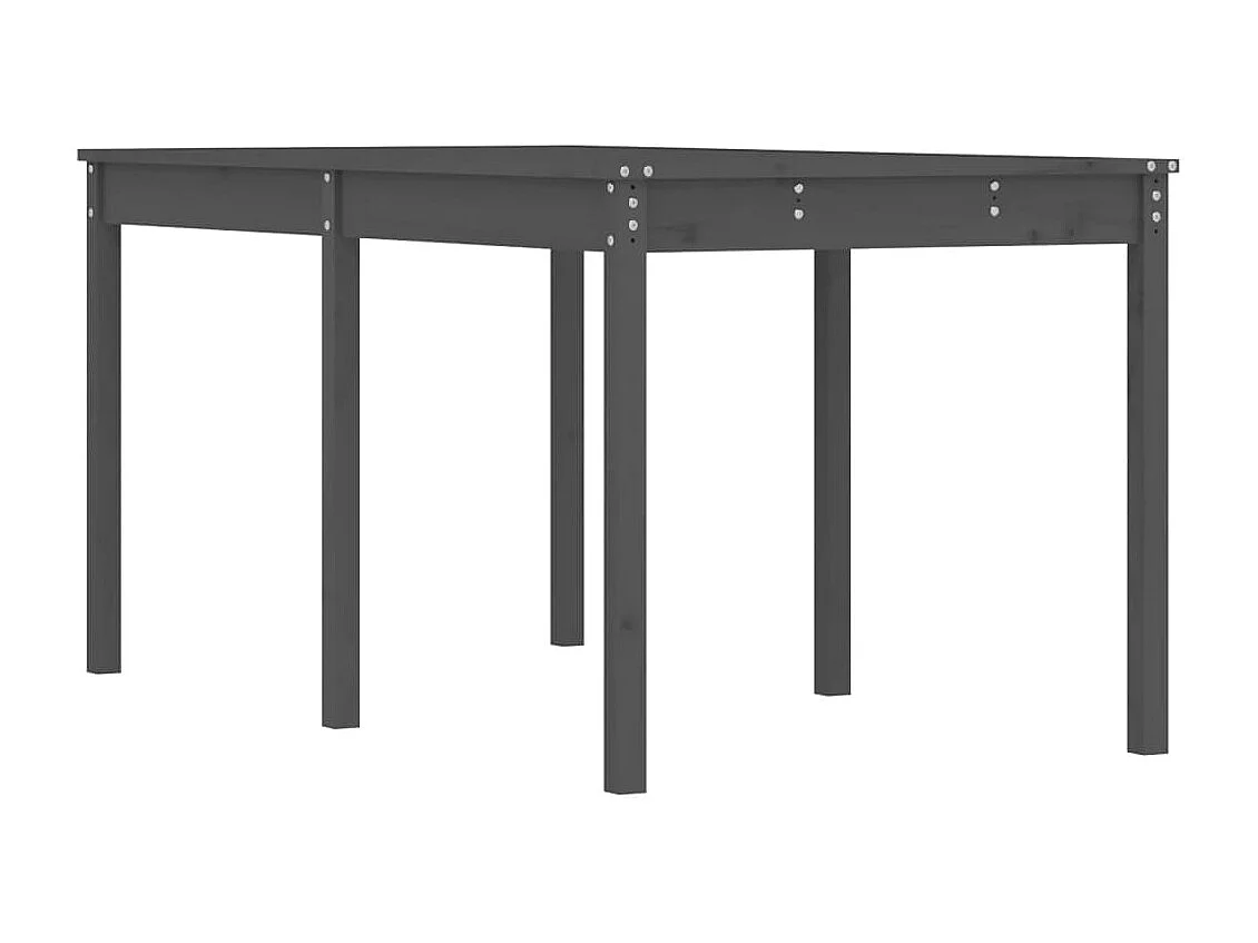 Mesa de jardín madera maciza pino gris 159,5x82,5x76 cm