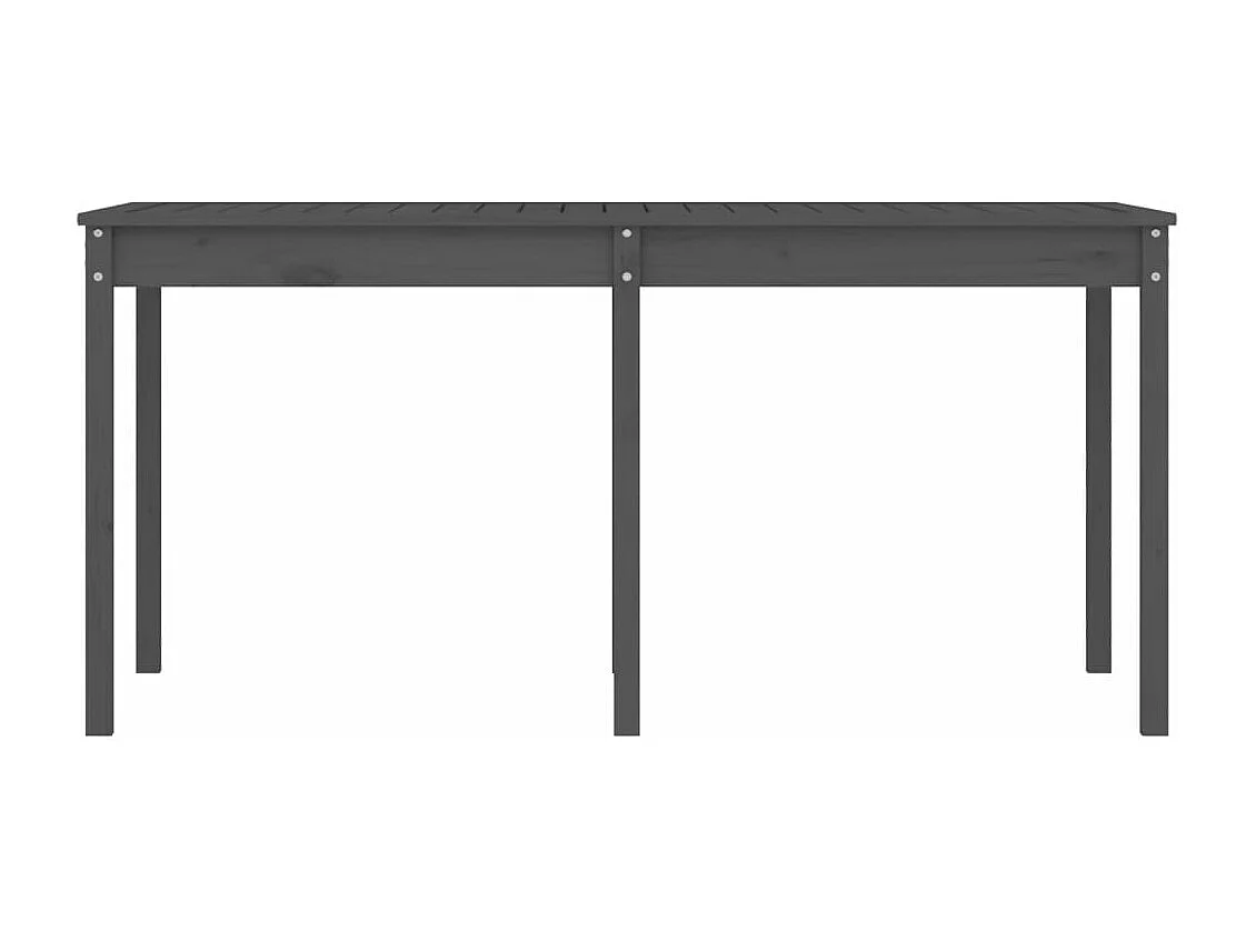 Mesa de jardín madera maciza pino gris 159,5x82,5x76 cm