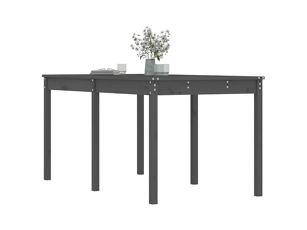 Tuintafel 159,5x82,5x76 cm massief grenenhout grijs