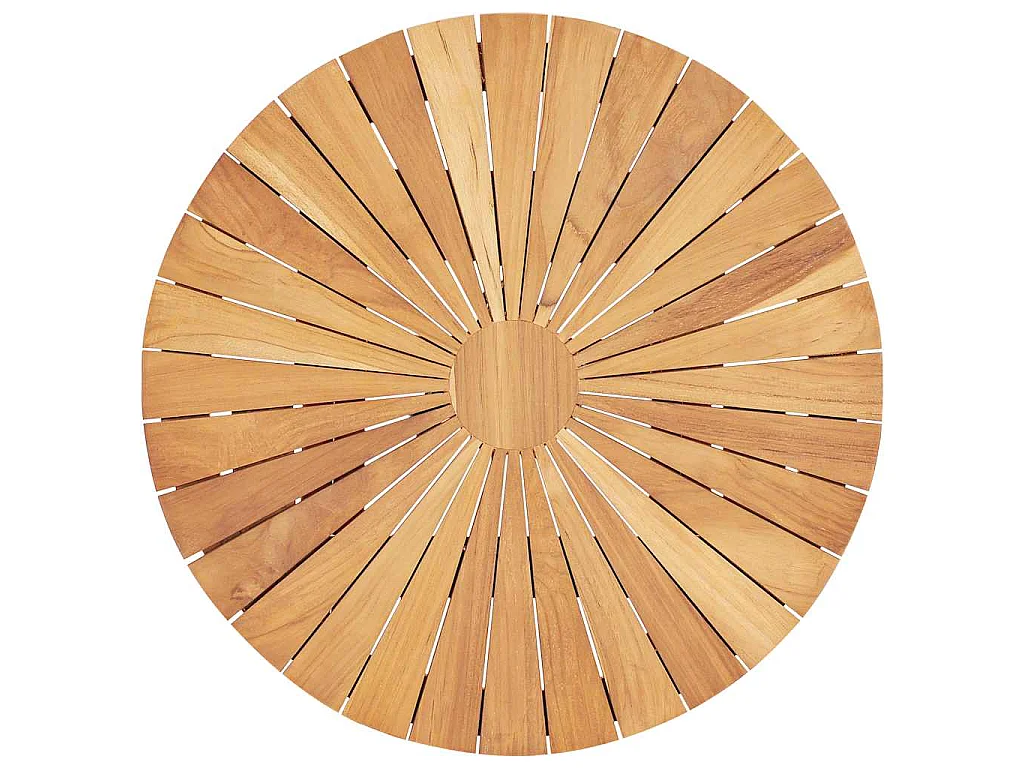 Gartentisch Klappbar Ø 60 cm Massivholz Teak