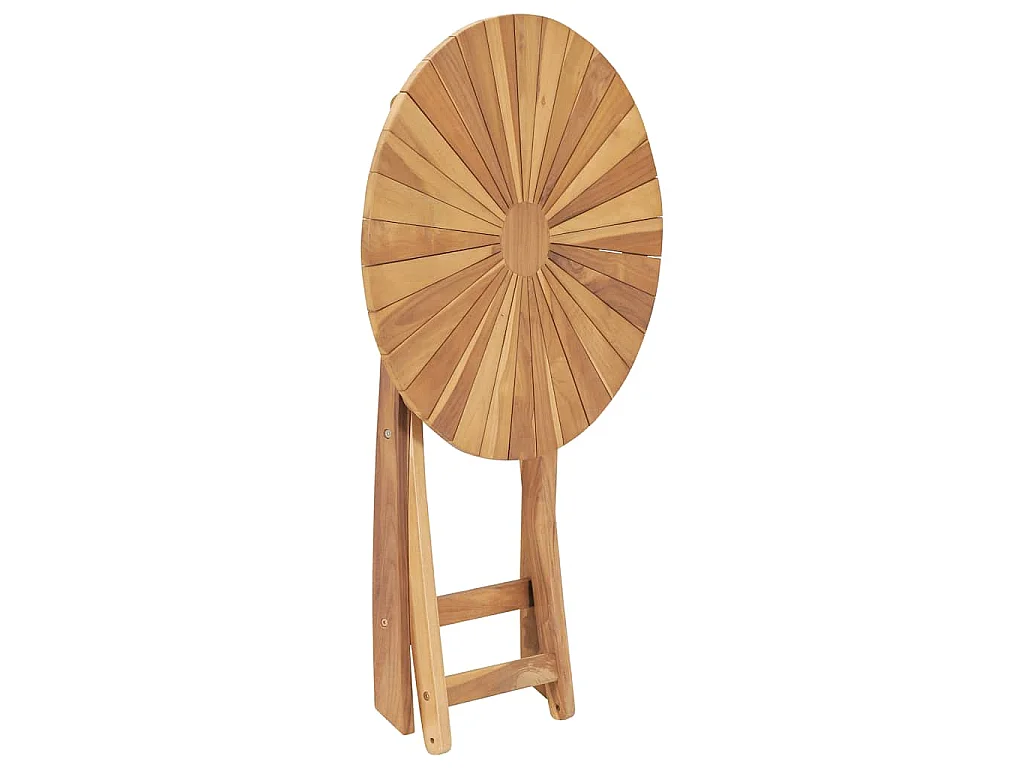Gartentisch Klappbar Ø 60 cm Massivholz Teak