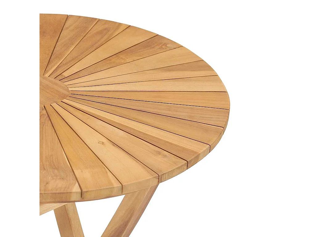 Gartentisch Klappbar Ø 60 cm Massivholz Teak