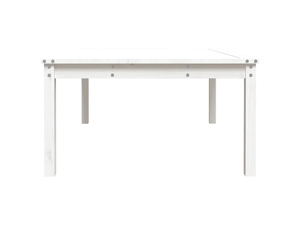 Table de jardin blanc 121x82,5x45 cm bois massif de pin