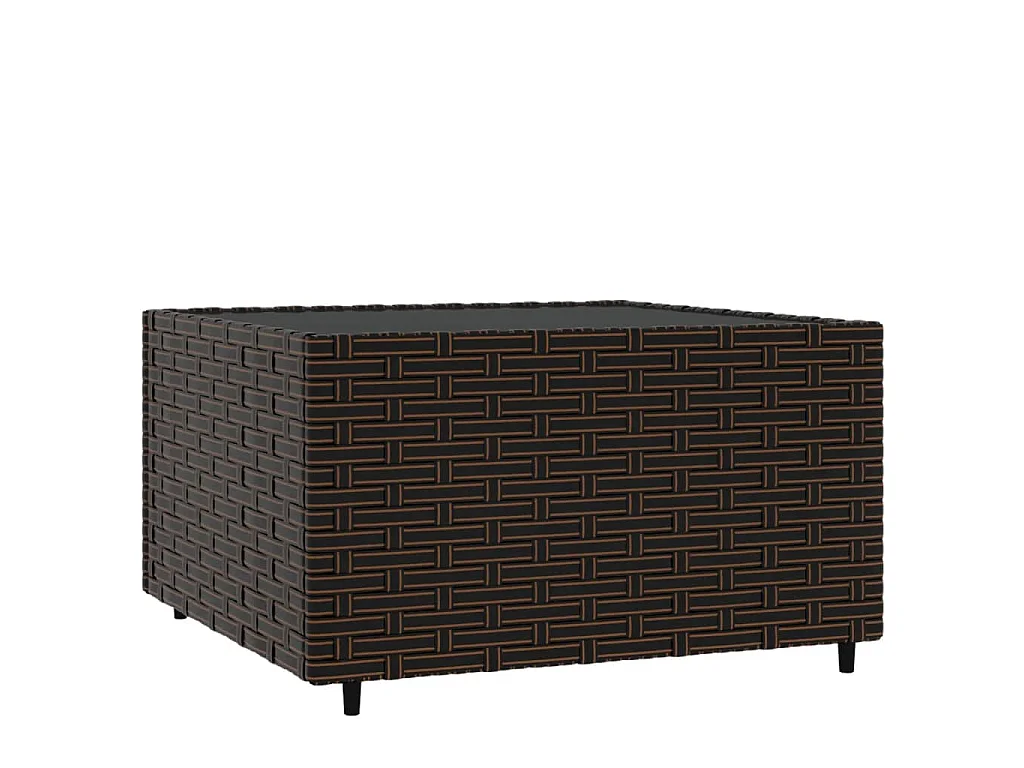 Tavolino Quadrato da Giardino Marrone 50x50x30cm in Polyrattan