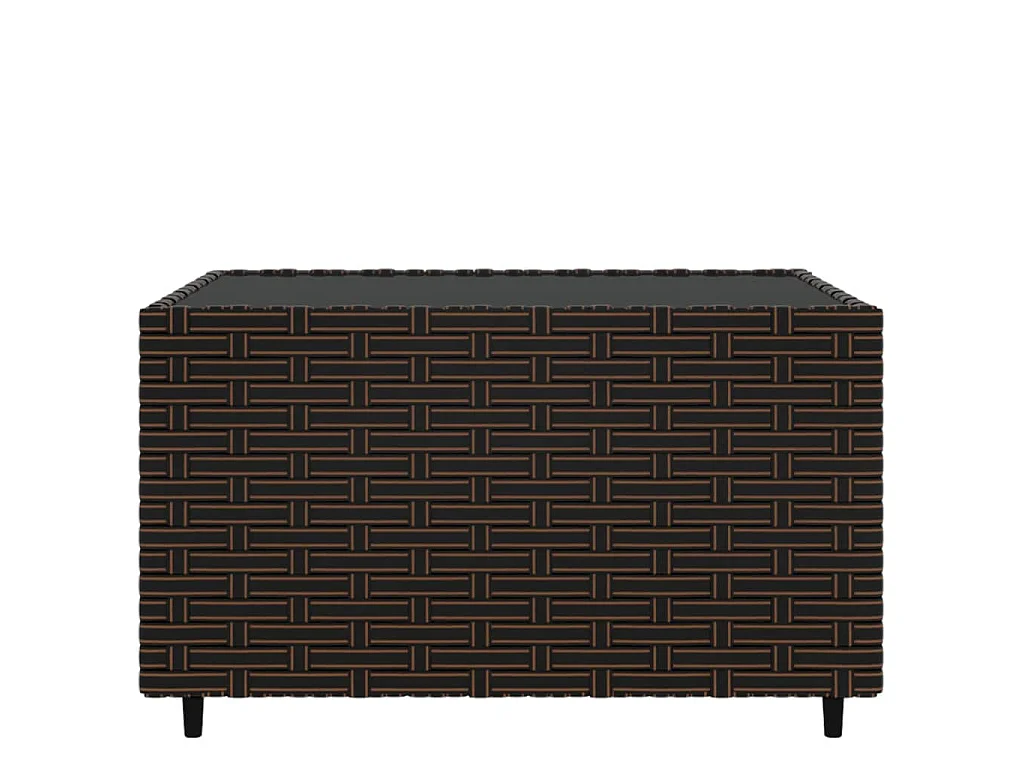 Tavolino Quadrato da Giardino Marrone 50x50x30cm in Polyrattan