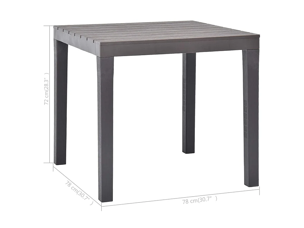 Tavolo da Giardino Mocca 78x78x72 cm in Plastica