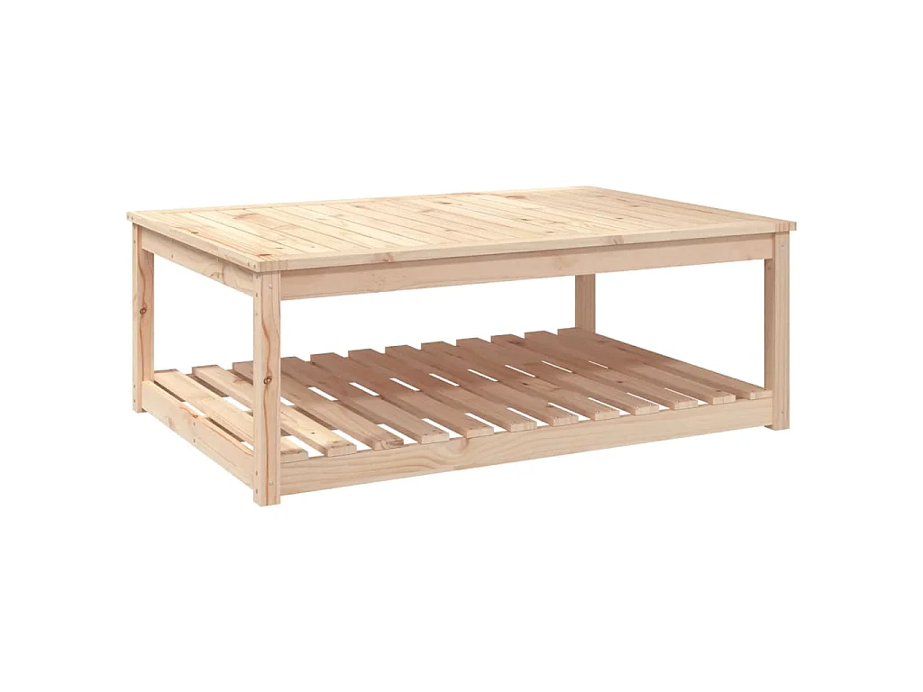 Tavolo da Giardino 121x82,5x45 cm in Legno Massello di Pino