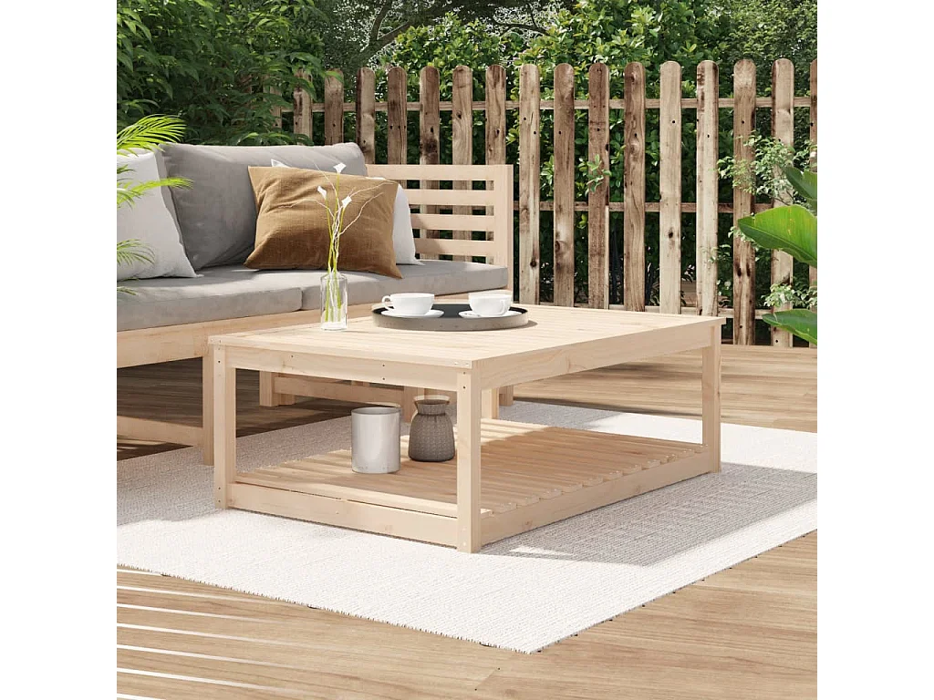 Tavolo da Giardino 121x82,5x45 cm in Legno Massello di Pino