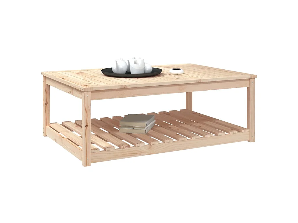 Tavolo da Giardino 121x82,5x45 cm in Legno Massello di Pino