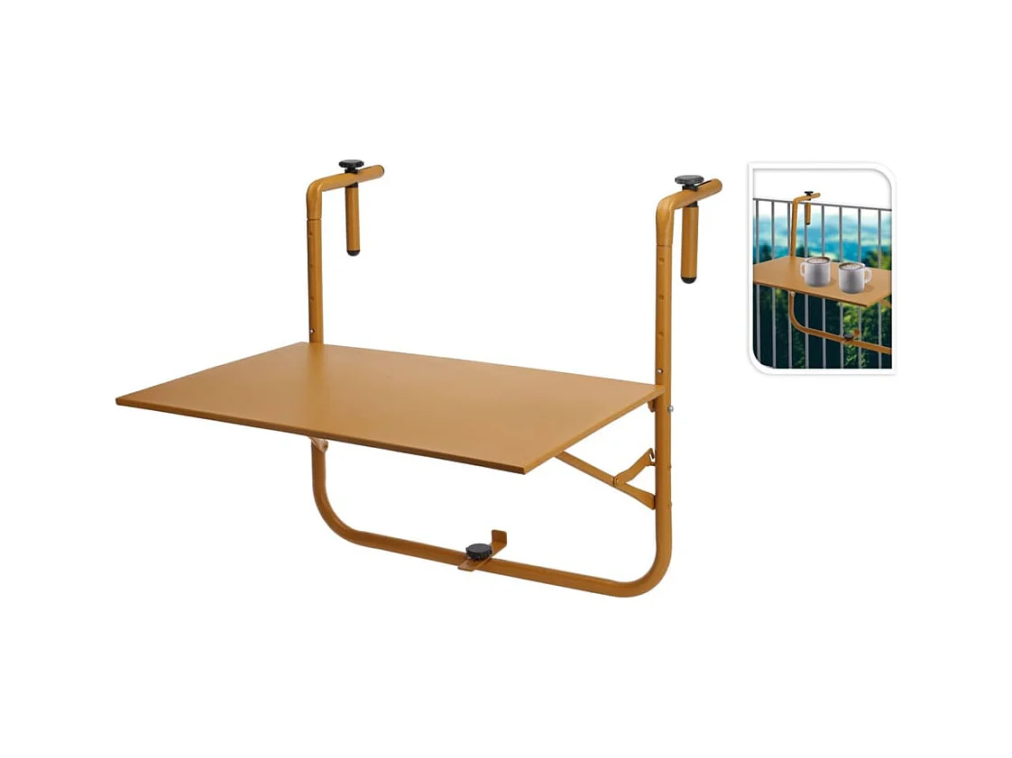 Table de balcon jaune moutarde mat