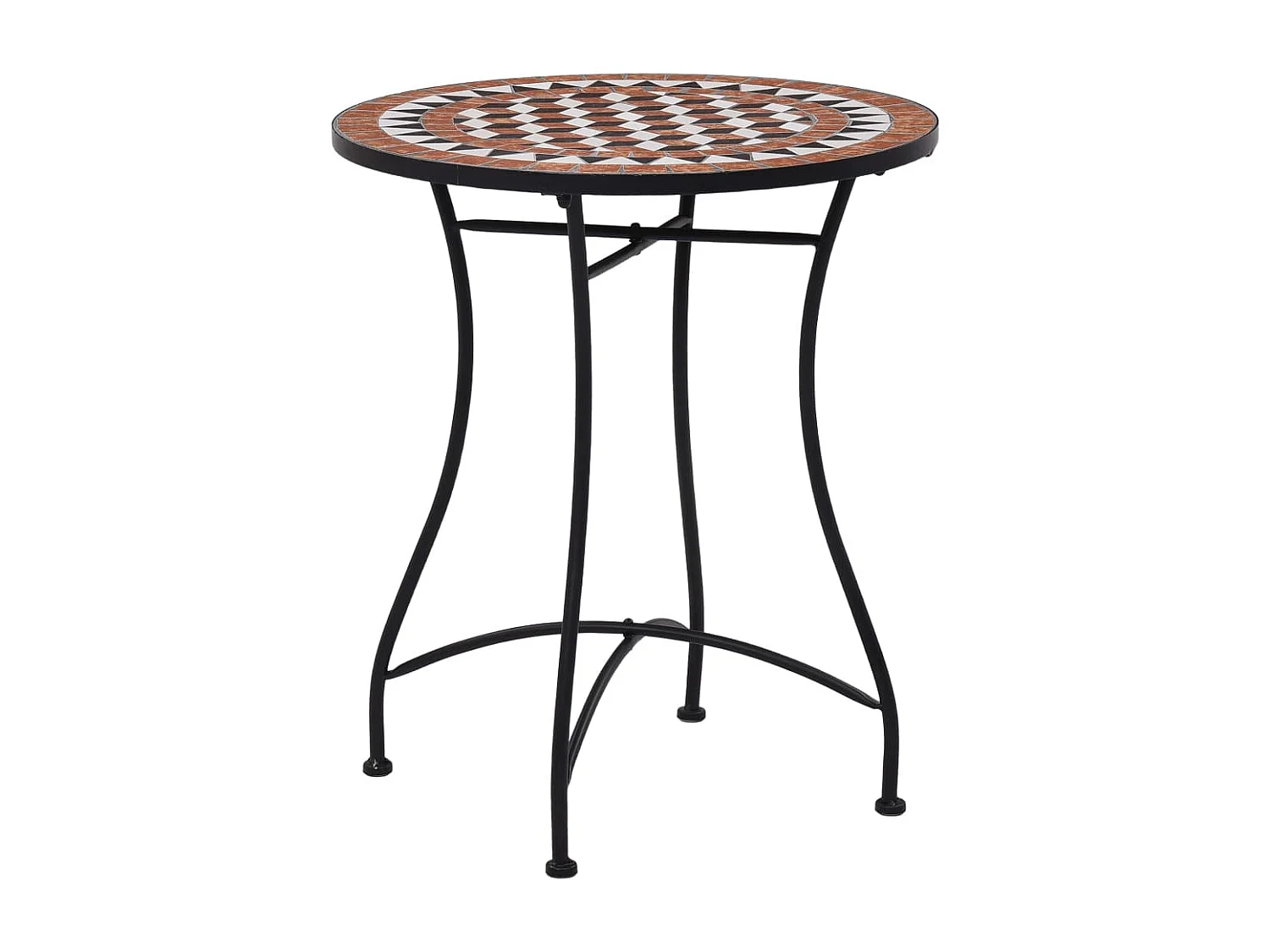 Table de bistro mosaïque Marron 60 cm Céramique